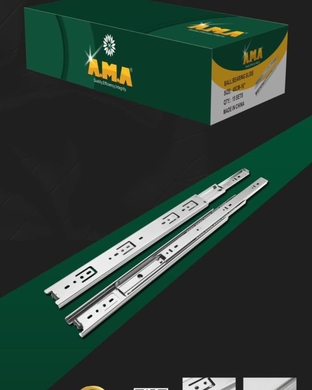 ریل سه تیکه آما ریل ساچمه ای AMA یراق آلات